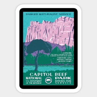 Capitol Reef National Park Vintage WPA Poster Sticker